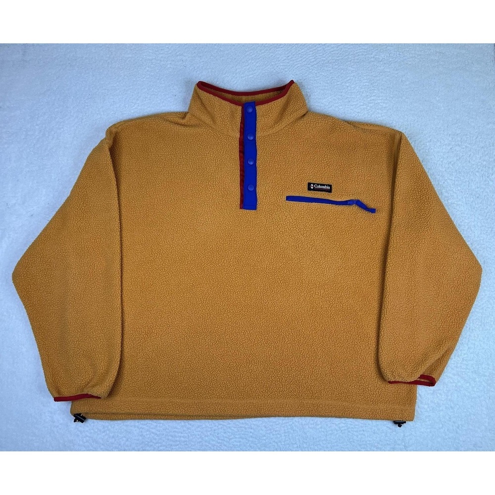 Columbia Womens 3X Orange Helvetia II Cropped 1/2 Snap Fleece Sweatshirt AW7330